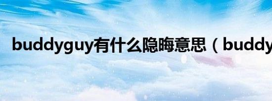 buddyguy有什么隐晦意思（buddyguy）