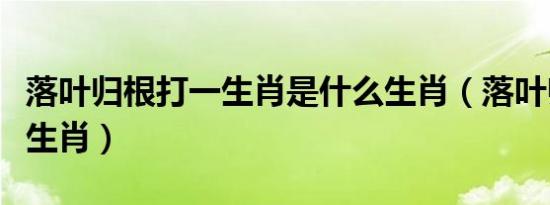 落叶归根打一生肖是什么生肖（落叶归根打一生肖）