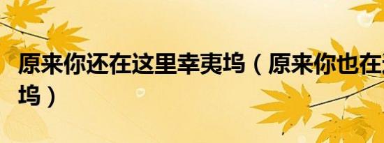 原来你还在这里幸夷坞（原来你也在这里辛夷坞）