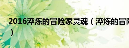 2016淬炼的冒险家灵魂（淬炼的冒险家灵魂）