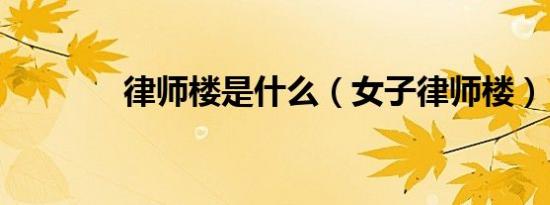 律师楼是什么（女子律师楼）