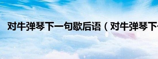 对牛弹琴下一句歇后语（对牛弹琴下一句）