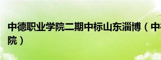 中德职业学院二期中标山东淄博（中德职业学院）