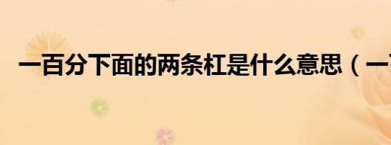 一百分下面的两条杠是什么意思（一百分）
