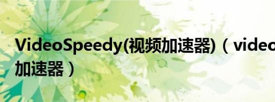 VideoSpeedy(视频加速器)（videospeedy加速器）