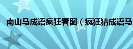 南山马成语疯狂看图（疯狂猜成语马南山）