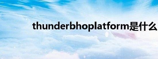 thunderbhoplatform是什么