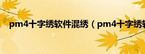 pm4十字绣软件混绣（pm4十字绣软件）