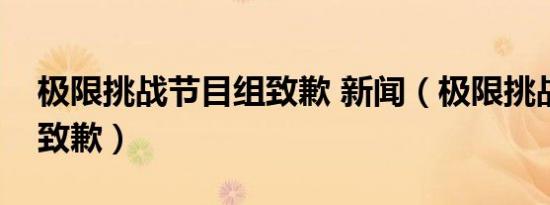极限挑战节目组致歉 新闻（极限挑战节目组致歉）