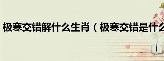 极寒交错解什么生肖（极寒交错是什么生肖）