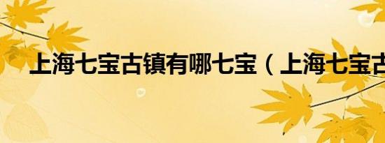 上海七宝古镇有哪七宝（上海七宝古镇）
