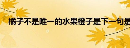 橘子不是唯一的水果橙子是下一句是什么