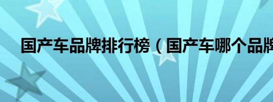 国产车品牌排行榜（国产车哪个品牌好）