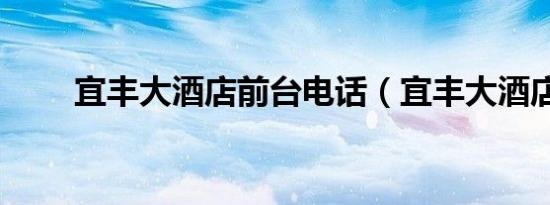 宜丰大酒店前台电话（宜丰大酒店）