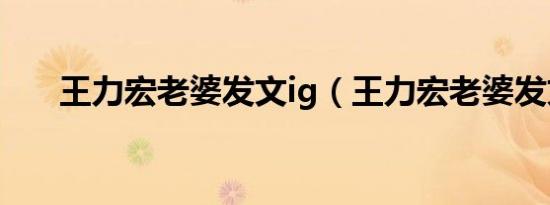 王力宏老婆发文ig（王力宏老婆发文）