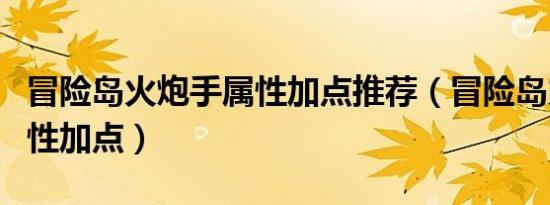 冒险岛火炮手属性加点推荐（冒险岛火炮手属性加点）