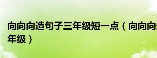 向向向造句子三年级短一点（向向向造句子三年级）