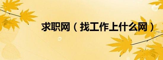 求职网（找工作上什么网）
