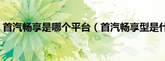 首汽畅享是哪个平台（首汽畅享型是什么车）