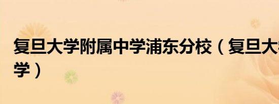 复旦大学附属中学浦东分校（复旦大学附属中学）