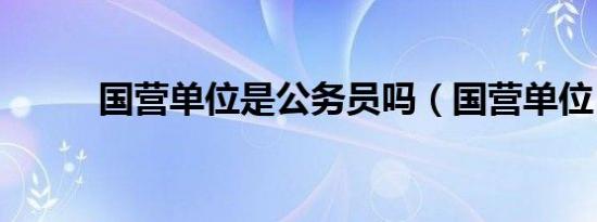 国营单位是公务员吗（国营单位）