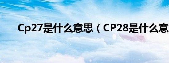 Cp27是什么意思（CP28是什么意思）