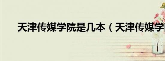 天津传媒学院是几本（天津传媒学院）