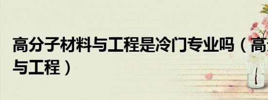 高分子材料与工程是冷门专业吗（高分子材料与工程）