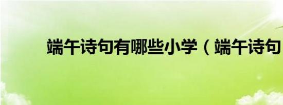 端午诗句有哪些小学（端午诗句）