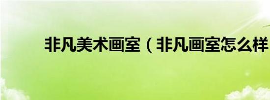非凡美术画室（非凡画室怎么样）