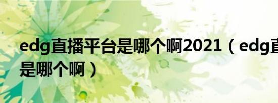 edg直播平台是哪个啊2021（edg直播平台是哪个啊）