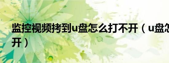 监控视频拷到u盘怎么打不开（u盘怎么打不开）