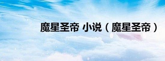 魔星圣帝 小说（魔星圣帝）