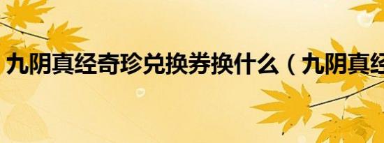 九阴真经奇珍兑换券换什么（九阴真经奇珍）