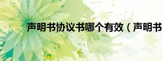 声明书协议书哪个有效（声明书）