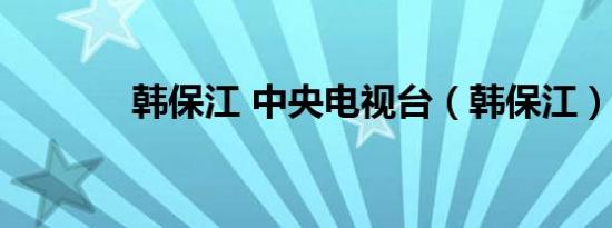 韩保江 中央电视台（韩保江）