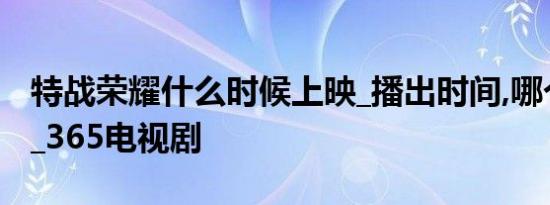 特战荣耀什么时候上映_播出时间,哪个台播出_365电视剧