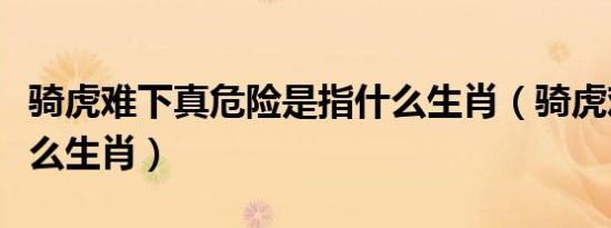 骑虎难下真危险是指什么生肖（骑虎难下是什么生肖）