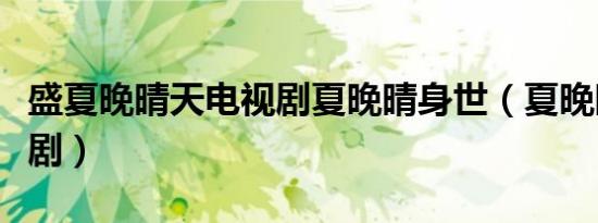 盛夏晚晴天电视剧夏晚晴身世（夏晚晴天电视剧）