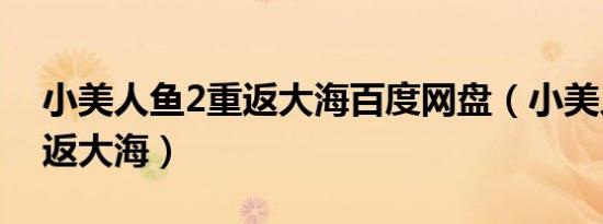 小美人鱼2重返大海百度网盘（小美人鱼2重返大海）