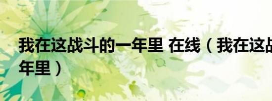 我在这战斗的一年里 在线（我在这战斗的一年里）