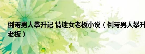 倒霉男人攀升记 情迷女老板小说（倒霉男人攀升记 情迷女老板）