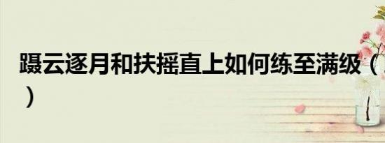蹑云逐月和扶摇直上如何练至满级（蹑云逐月）