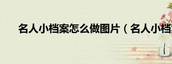 名人小档案怎么做图片（名人小档案）