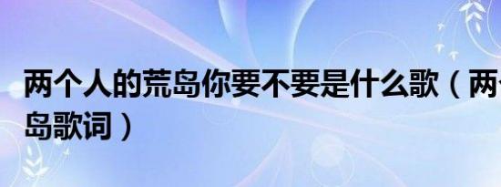 两个人的荒岛你要不要是什么歌（两个人的荒岛歌词）