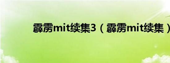 霹雳mit续集3（霹雳mit续集）