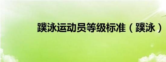 蹼泳运动员等级标准（蹼泳）