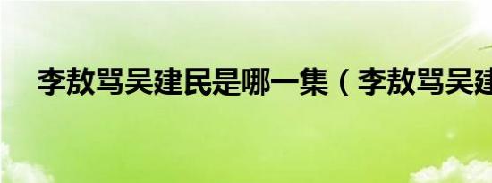 李敖骂吴建民是哪一集（李敖骂吴建民）