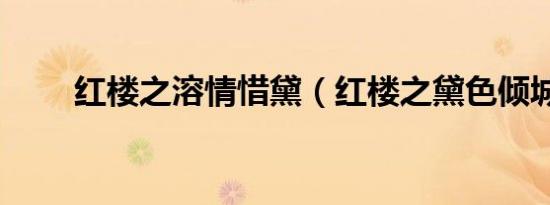 红楼之溶情惜黛（红楼之黛色倾城）