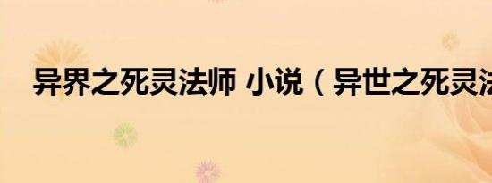 异界之死灵法师 小说（异世之死灵法师）